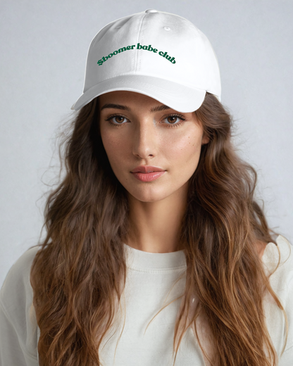 $Boomer Babe Club Cap (White + Green)