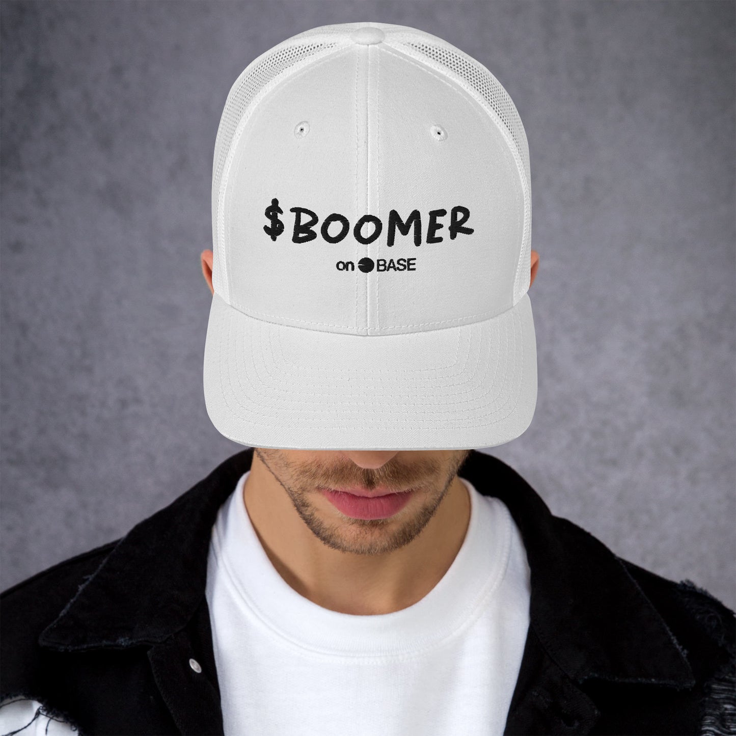 $BOOMER Trucker Hat (White)